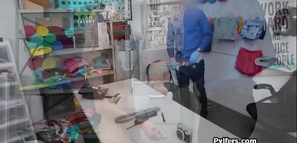  Fucking thief cashier in her glasses